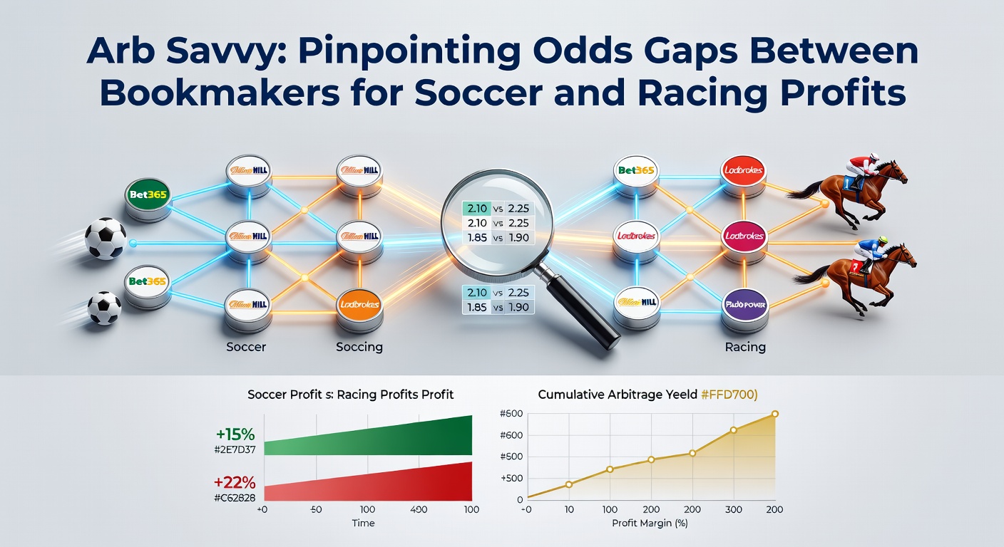 Graph illustrating profit percentages from arbitrage opportunities in horse racing events tracked by Arb Savvy