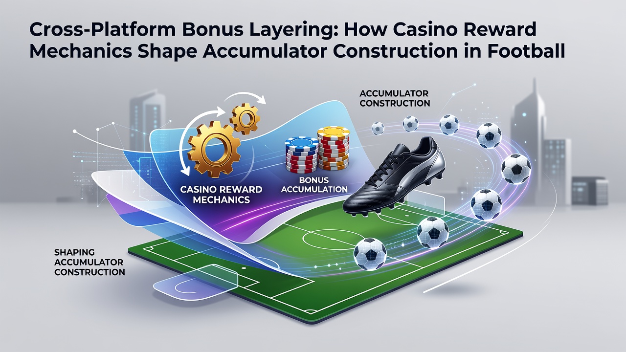 Screenshot of racing accumulator builder with overlaid casino loyalty points and bonus indicators