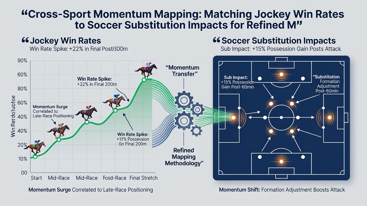 Chart illustrating mapped correlations between jockey win streaks and soccer substitution outcomes in accumulator construction